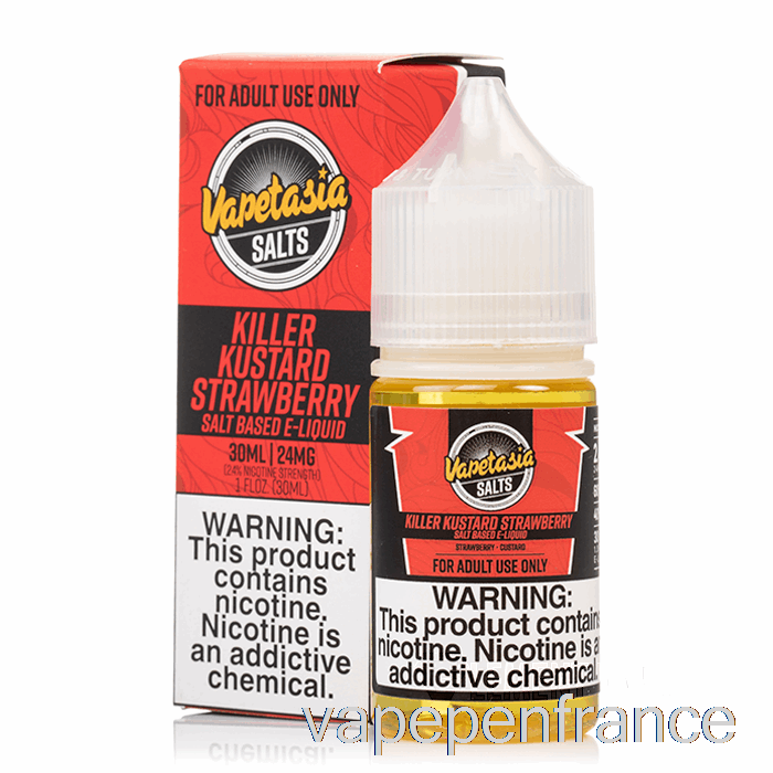 Fraise Kustard Tueuse - Sels De Vapetasia - Stylo Vape 30 Ml 12 Mg